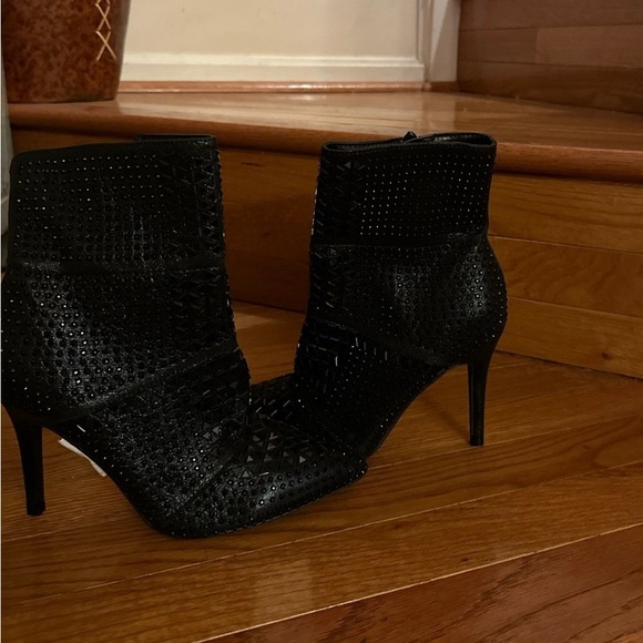 Black Embellished High Heel Boots - Picture 2 of 2